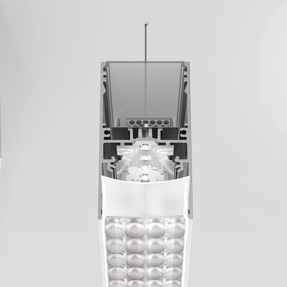 Artemide - A.39 WI - Ceiling-Suspension - 1480 - Controlled Emission - White - DALI