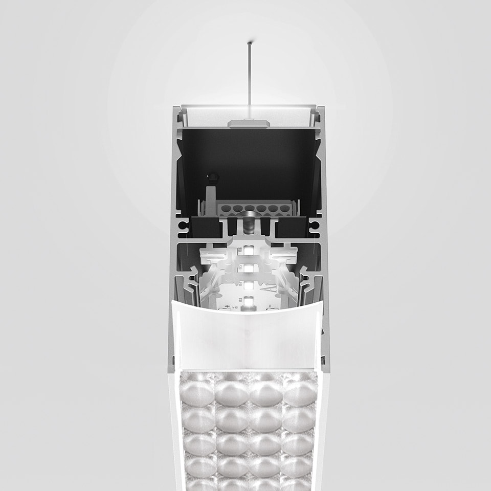 Artemide - A.39 WI - Suspension - 1480 - Controlled Emission - Direct-Indirect - White - D