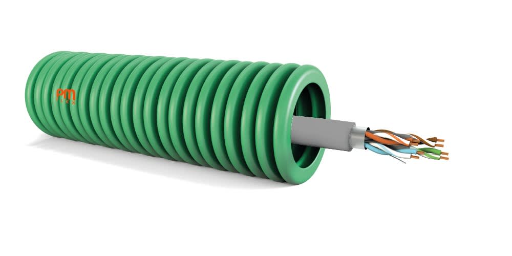 PM Flex - PREFILEE VERTE dm.25 F-UTP CAT.5E 2X4P6