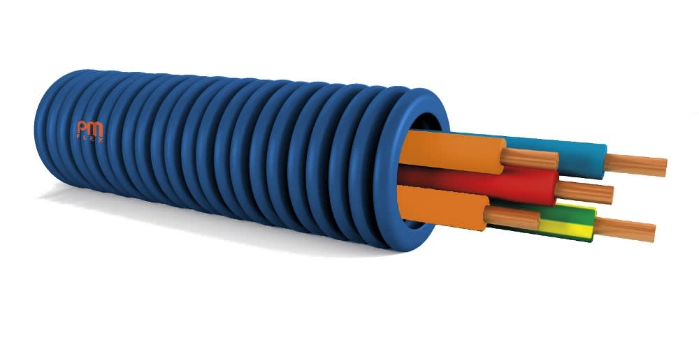 PM Flex - PREFILBLEU dm.20 3x2,5+1,5 bleu-rouge-vert-jaune + marron H07V-U