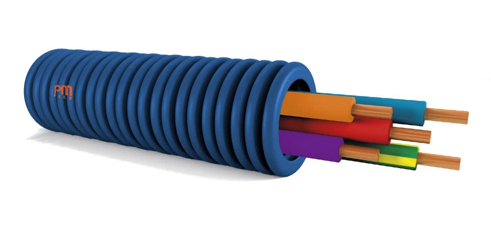 PM Flex - PREFILBLEU dm.20 3x2,5+1,5 bleu-rouge-vert-jaune + orange H07V-U