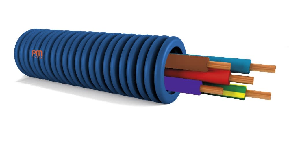 PM Flex - PREFILBLEU dm.20 3x2,5+1,5 bleu-rouge-vert-jaune + noir H07V-U