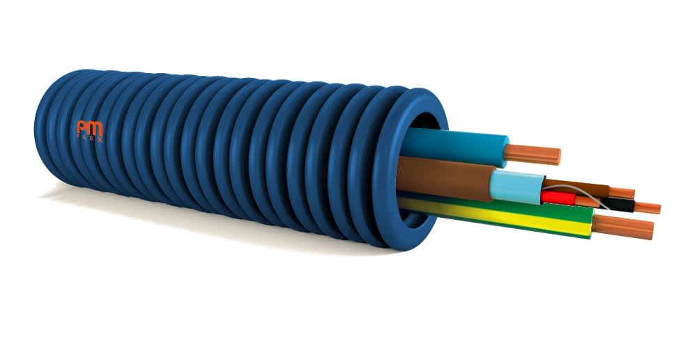 PM Flex - PREFILEE BLEUE dm.25 ANTIRAY 3X1,5 MA-NO-RO ECRANTE + 2x1,5 BL-V-J H07V-U