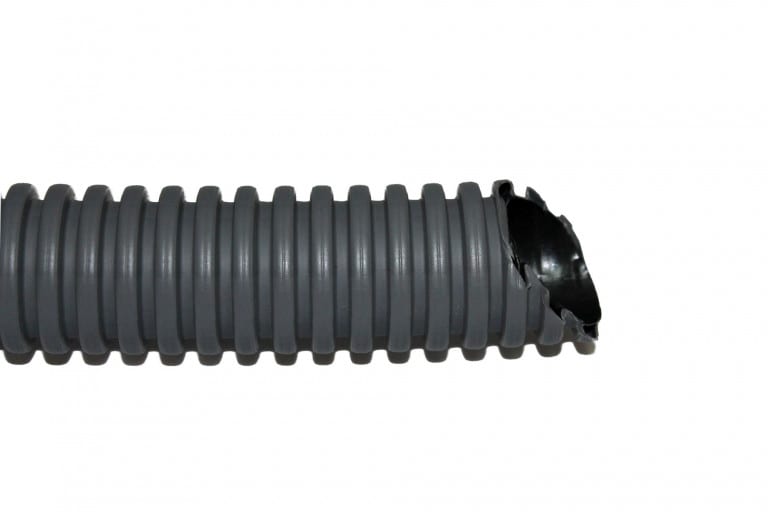 PM Flex - gaine IK10 dm.40, rouleau 25mt, NOIR BANDE GRISE