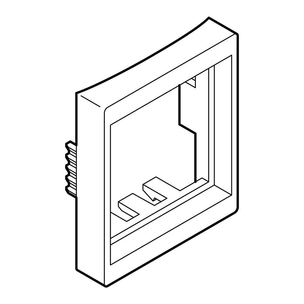 Planet Wattohm - Bague adaptateur pour prise informatique 45x45mm-Pour plinthe Keva-PVC Blanc