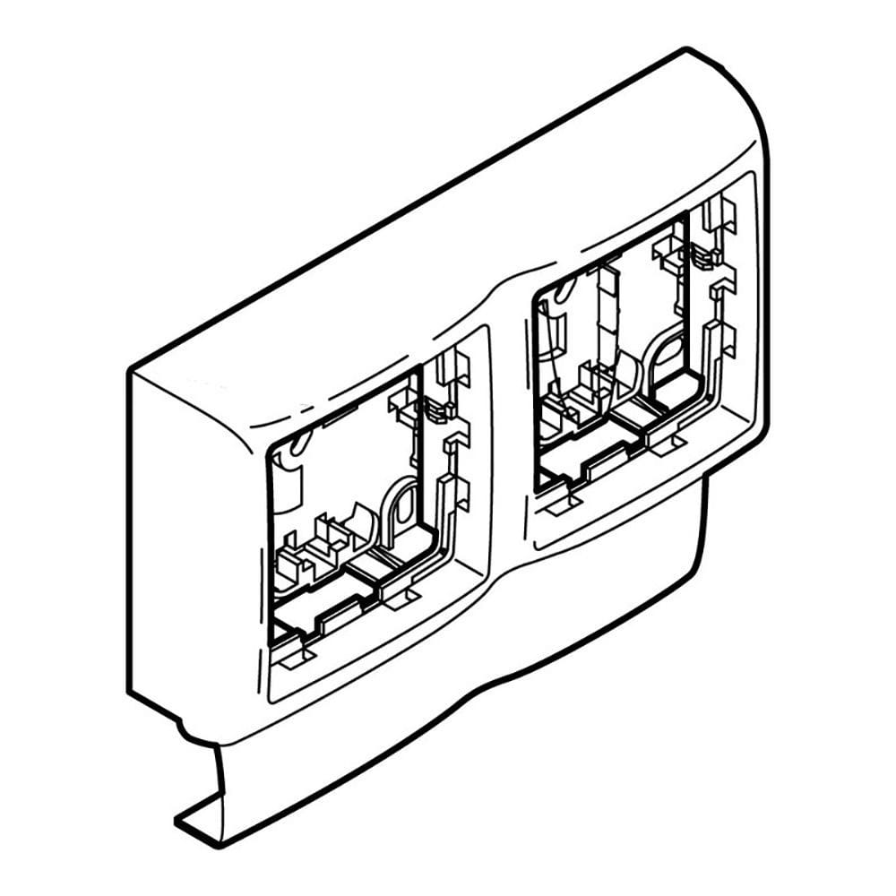 Planet Wattohm - Cadre double Appareillage Saillie Legrand - Pour moulure Keva 50x20mm - Blanc