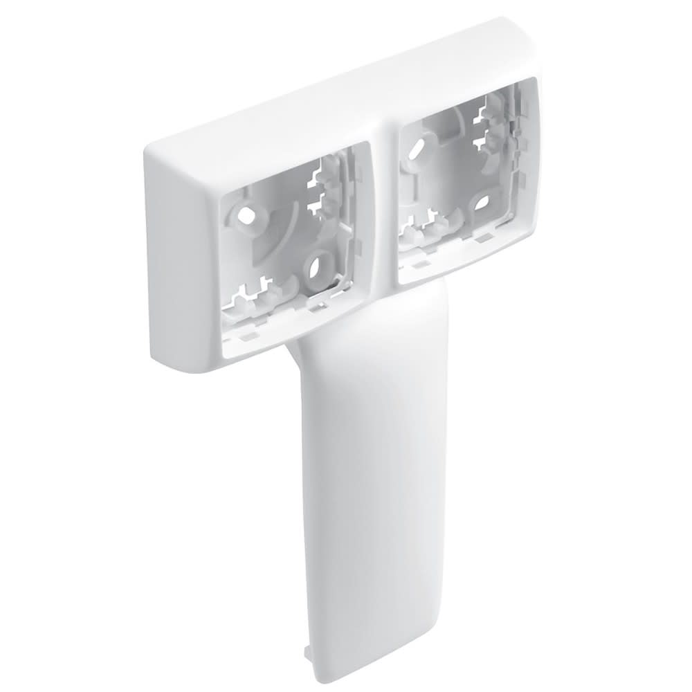 Planet Wattohm - Cadre double Appareillage Saillie Legrand - Pour plinthe Keva 125x20mm - Blanc