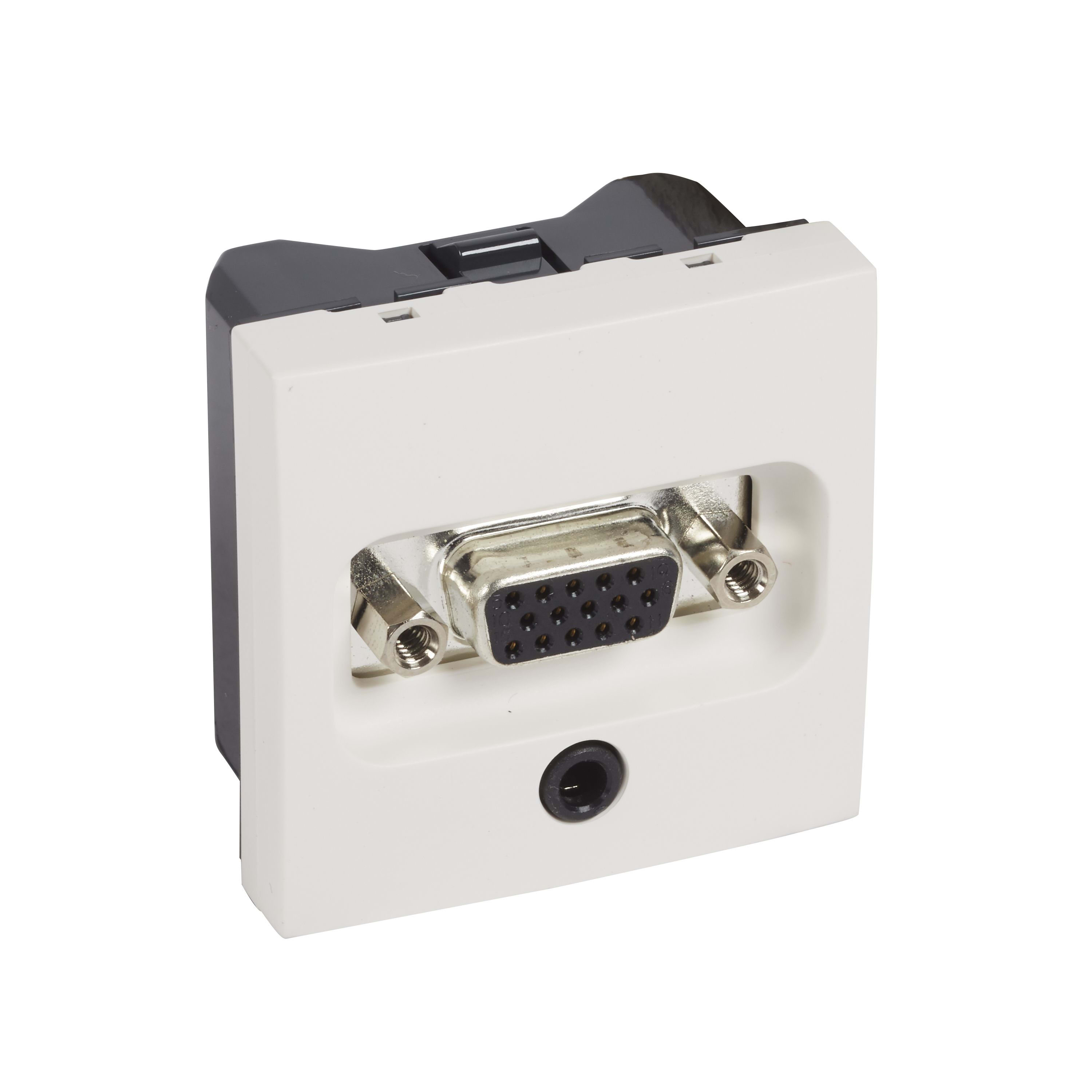 Planet Wattohm - Prise HD15 + Jack 3,5 Logix - 2 modules - Blanc Artic