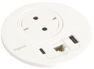 Planet Wattohm - Disq80 Incara 2P+T Schuko + USB A+C + RJ45 + cordon 2m fiche 2P+T - noir