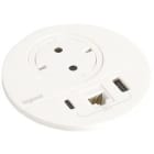 Planet Wattohm - Disq80 Incara 2P+T Schuko + USB A+C + RJ45 + cordon 2m fiche 2P+T - noir