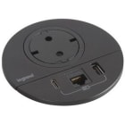 Planet Wattohm - Disq80 Incara 2P+T Schuko + USB A+C + RJ45 + cordon 0,5m Wieland - noir
