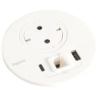 Planet Wattohm - Disq80 Incara 2P+T Schk + USB A+C + sortie de câble + cord 0,5m Wieland - blanc