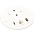 Planet Wattohm - Disq80 Incara 2P+T Schk + USB A+C + sortie de câble + cord 2m fiche 2P+T - noir