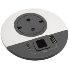 Planet Wattohm - Disq80 Incara 2P+T Schk + USB A+C + sortie de câble + cord 0,5m Wieland - métal