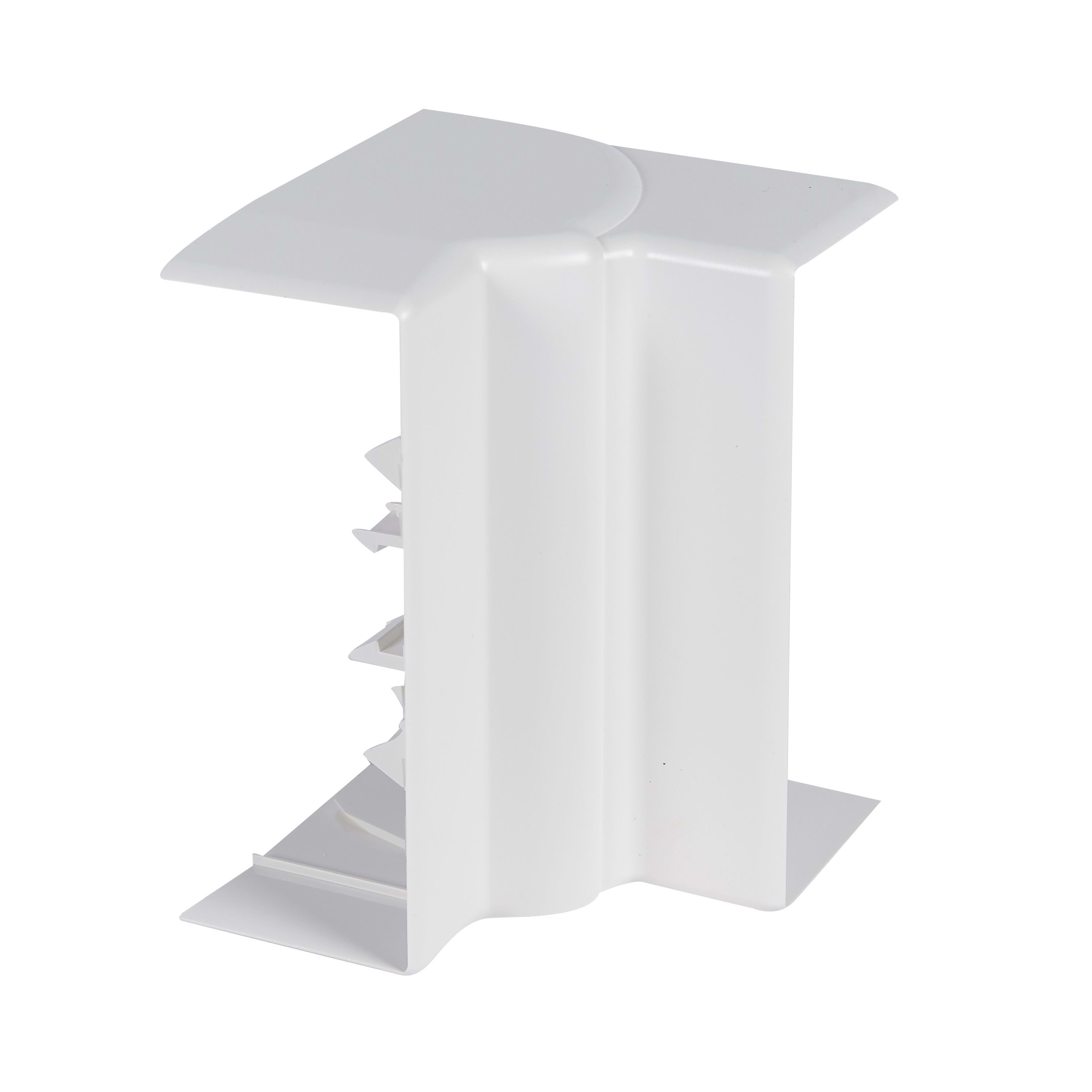 Planet Wattohm - Angle intérieur variable 80°à 120°-Goulotte Logix 130x50mm-Blanc antimicrobien