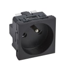 Planet Wattohm - Prise 2P+T Logix pour installation où 1 poste suffit-2 modules-16A-250V-Noir