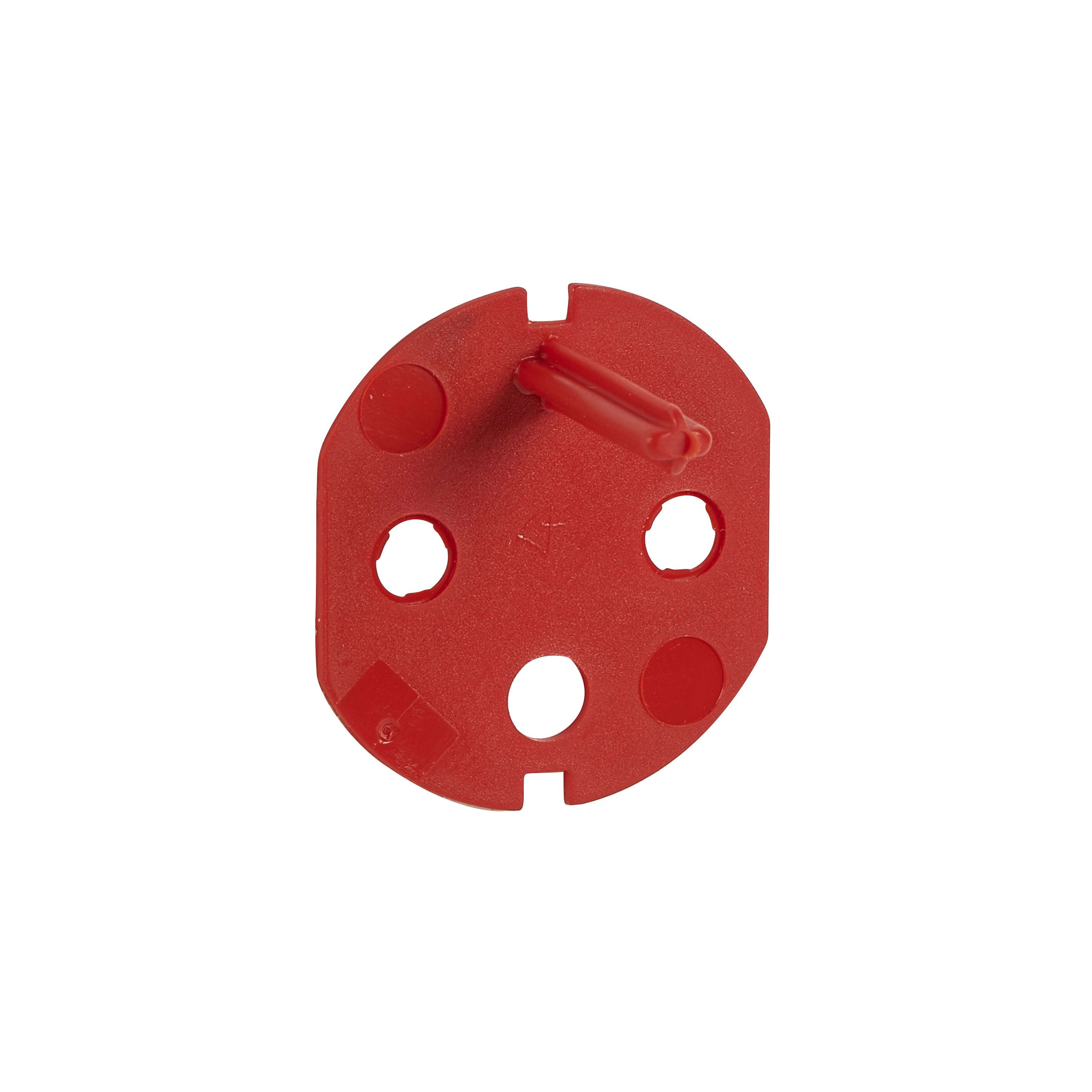 Planet Wattohm - Détrompeur Logix pour fiche 2P+T - Avec adhésif pour fixation - Rouge RAL 3020