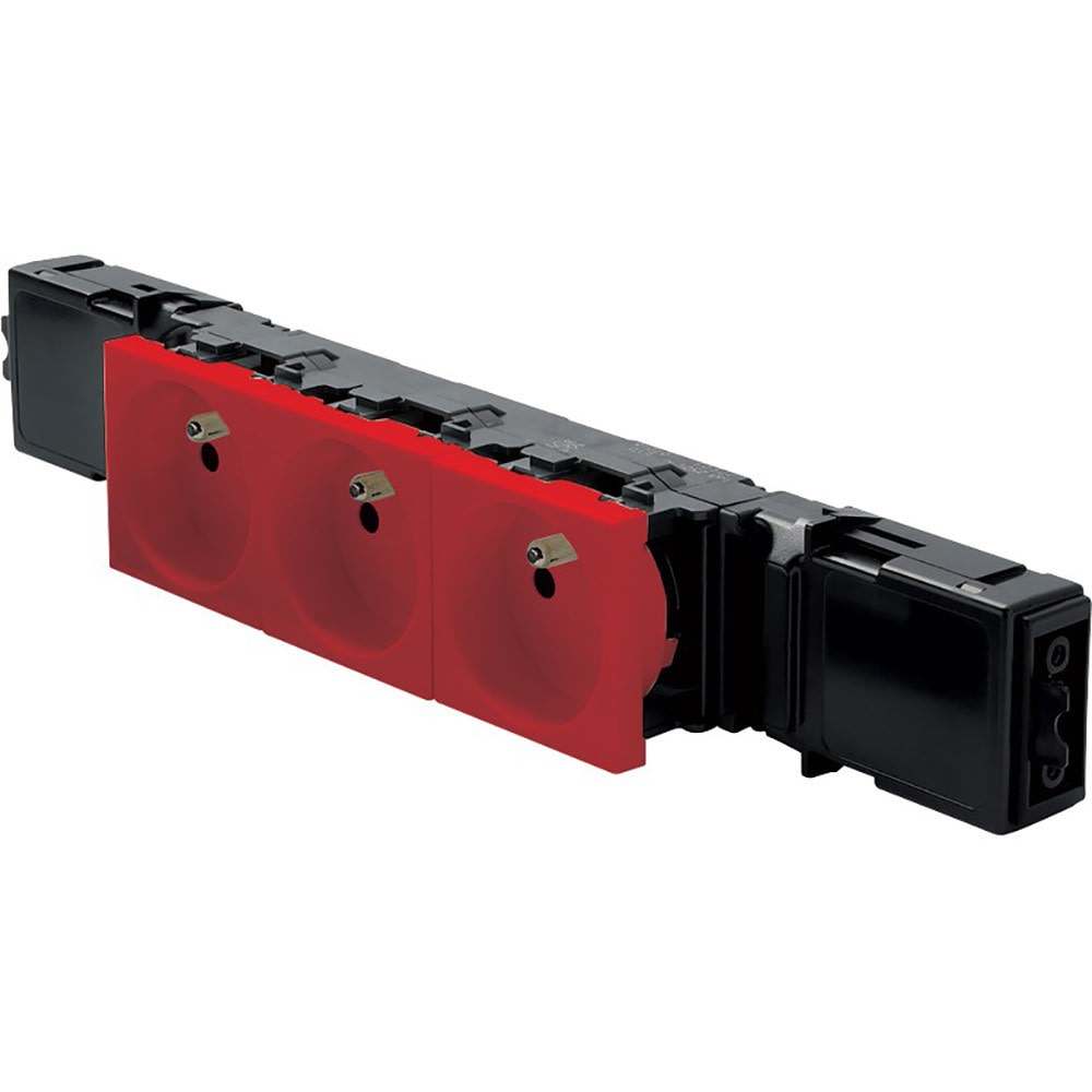 Planet Wattohm - Bloc prise pour goulotte Logix 45 - 3x2P+T Wieland - Rouge RAL3020