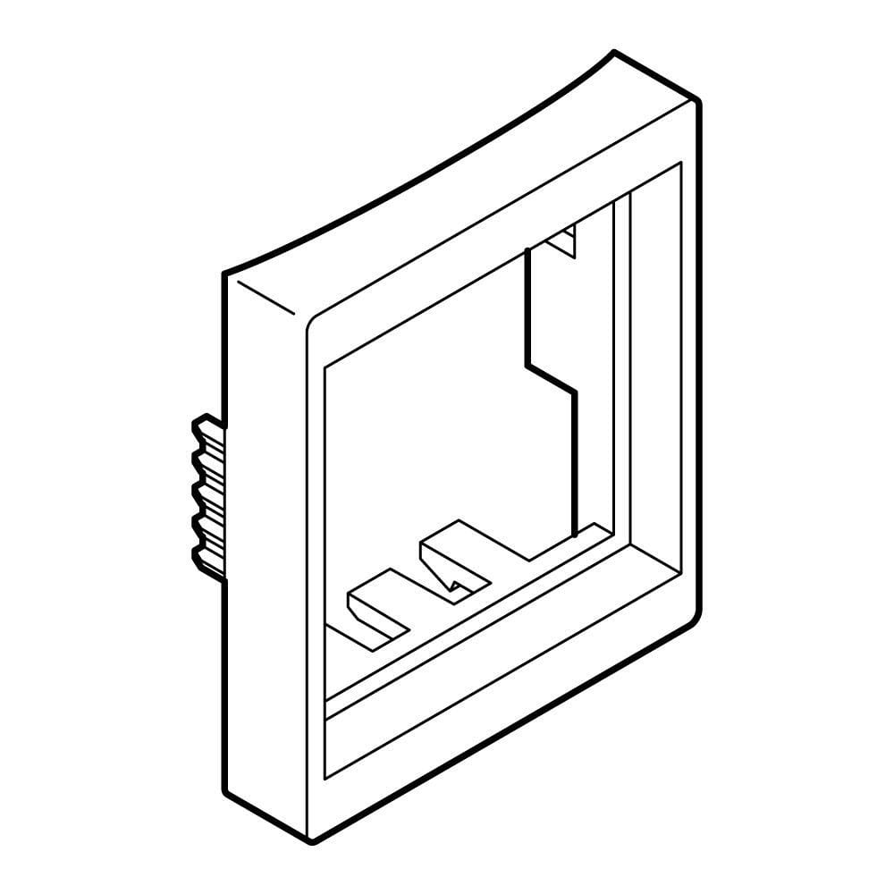 Planet Wattohm - Bague adaptateur pour prise informatique 45x45mm-Pour plinthe Keva-PVC Blanc