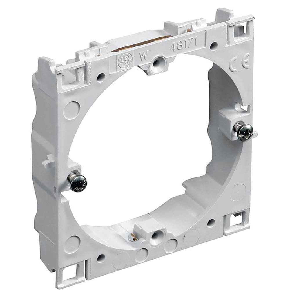 Planet Wattohm - Cadre fixation Logix Universel-1 poste-Largeur 80mm, appareillage entraxe 60mm