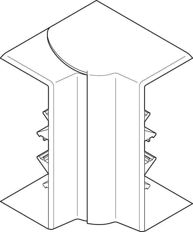 Planet Wattohm - Angle intérieur variable 80°à120°-Pour goulotte Logix45,Universel 100x50mm-Blanc