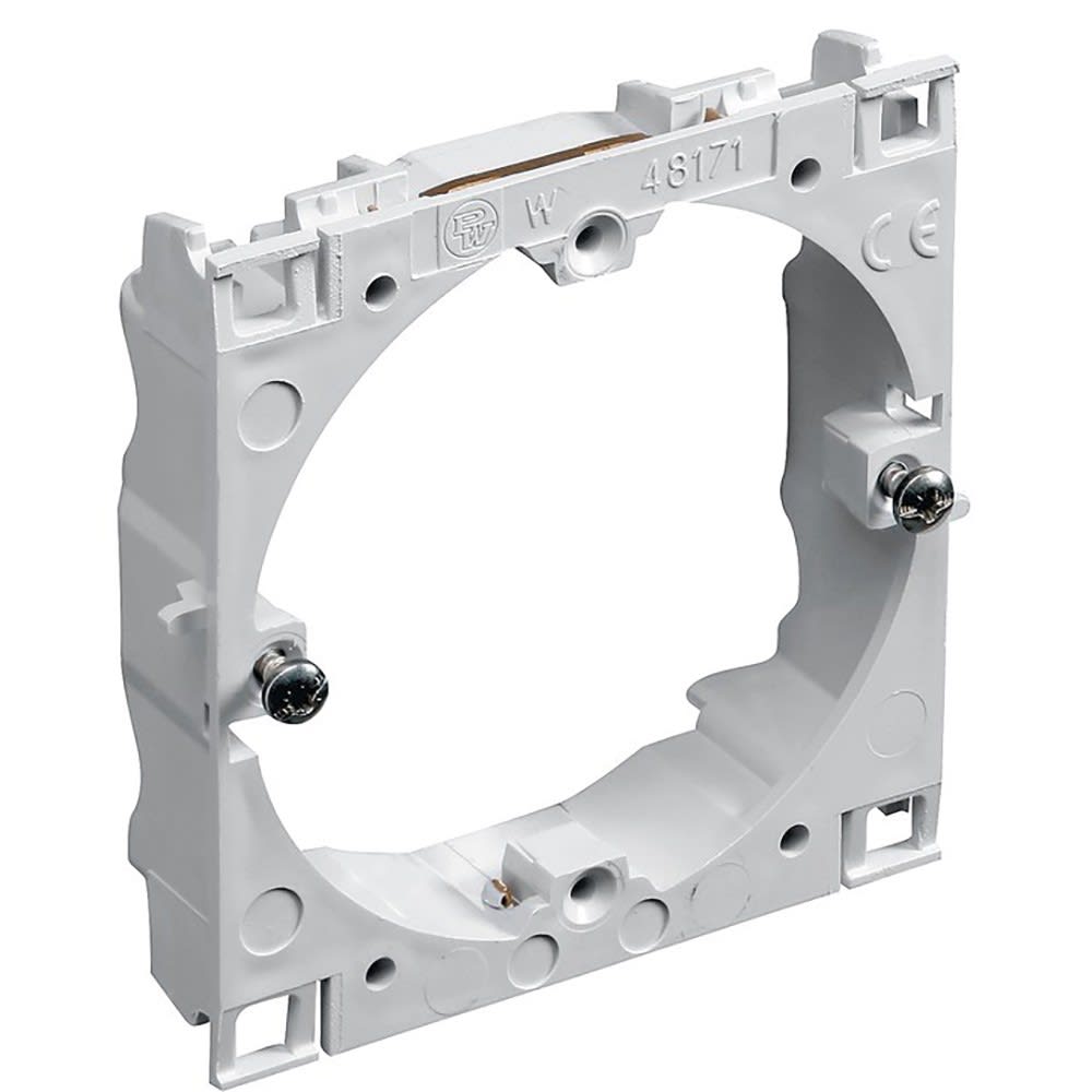 Planet Wattohm - Cadre fixation Logix Universel-1 poste-Largeur 80mm, appareillage entraxe 60mm