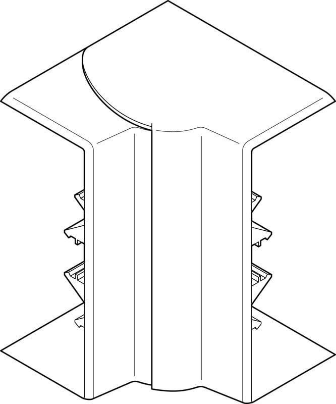 Planet Wattohm - Angle intérieur variable 80°à120°-Pour goulotte Logix45,Universel 100x50mm-Blanc