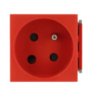 Planet Wattohm - Prise 2P+T juxtaposée Logix à détrompage - 2 modules - 16A - 250V - Rouge