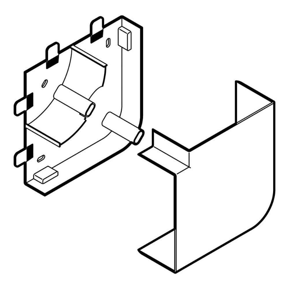 Planet Wattohm - Angle plat - Pour goulotte Logix 45 85x50mm - Blanc antimicrobien