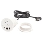 Planet Wattohm - Disq80 Incara 2P+T + USB A+C + RJ45 + cordon fiche 2P+T - blanc