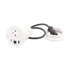 Planet Wattohm - Disq80 Incara 2P+T + USB A+C + RJ45 + cordon connecteur Wieland - blanc