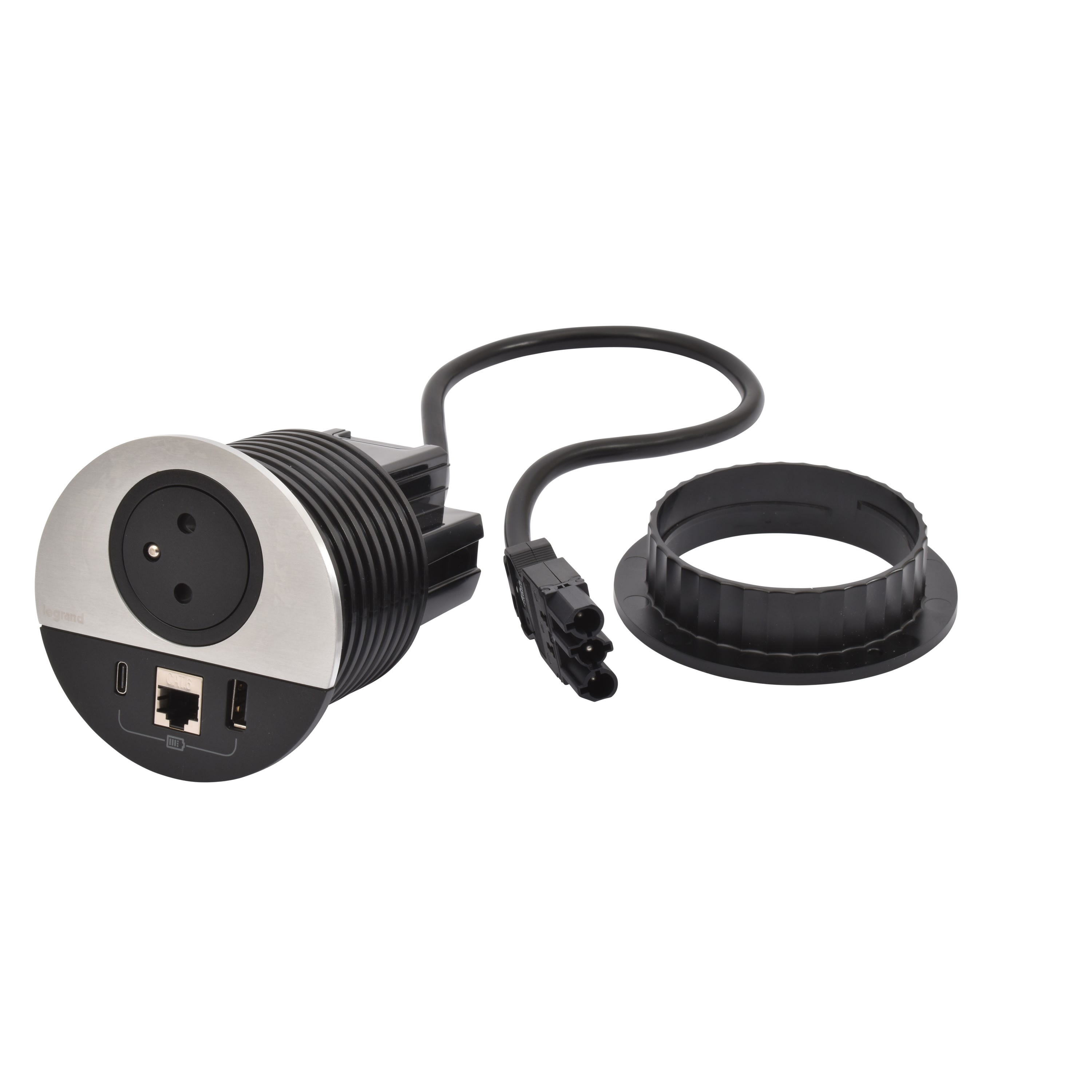 Planet Wattohm - Disq80 Incara 2P+T + USB A+C + RJ45 + cordon connecteur Wieland - métal