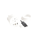 Planet Wattohm - Disq80 Incara 2P+T Schk + USB A+C + sortie de câble + cord 0,5m Wieland - blanc
