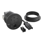 Planet Wattohm - Disq80 Incara 2P+T Schk + USB A+C + sortie de câble + cordon 0,5m Wieland - noir