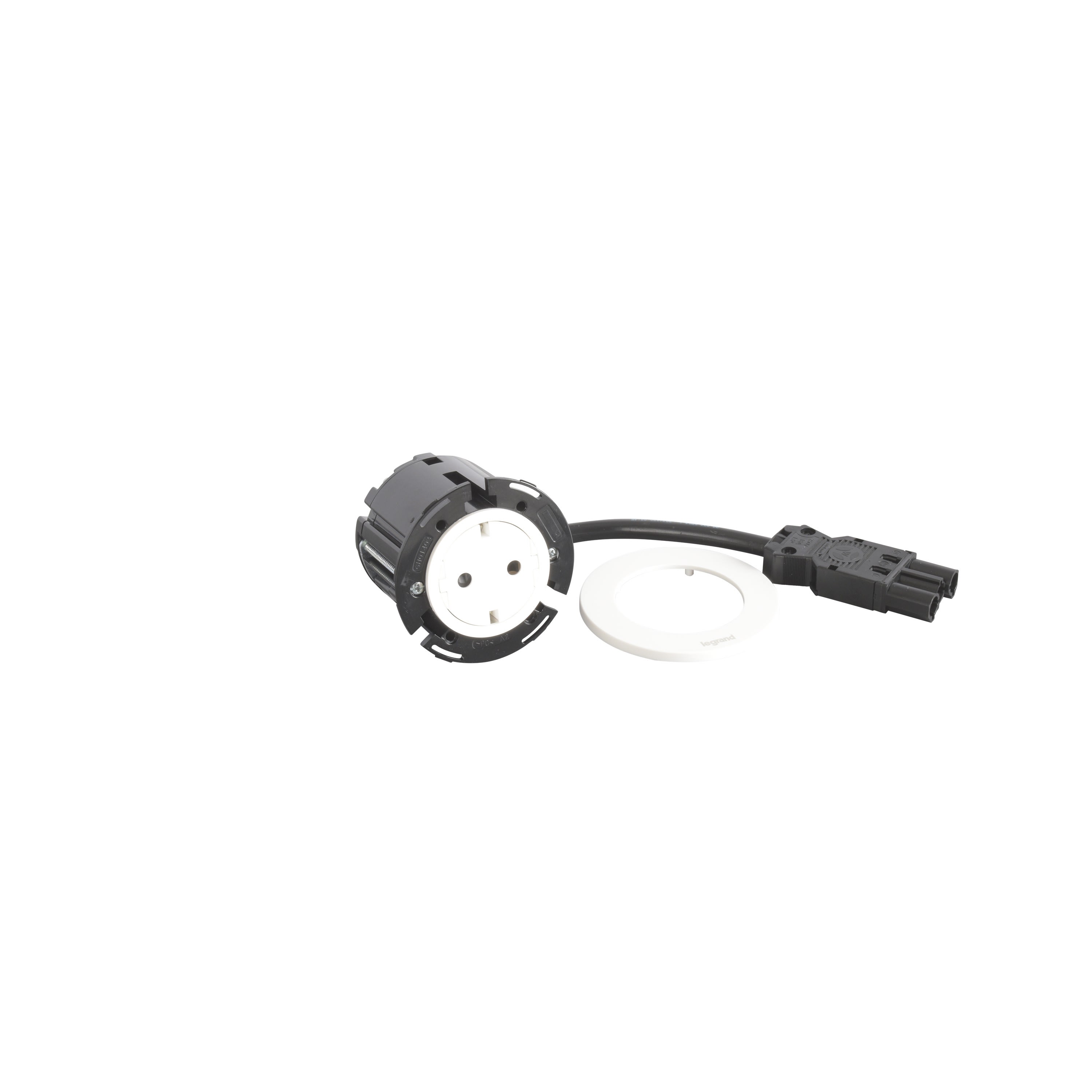 Planet Wattohm - Disq60 Incara 2P+T Schuko Surface et cordon 2m Wieland - blanc