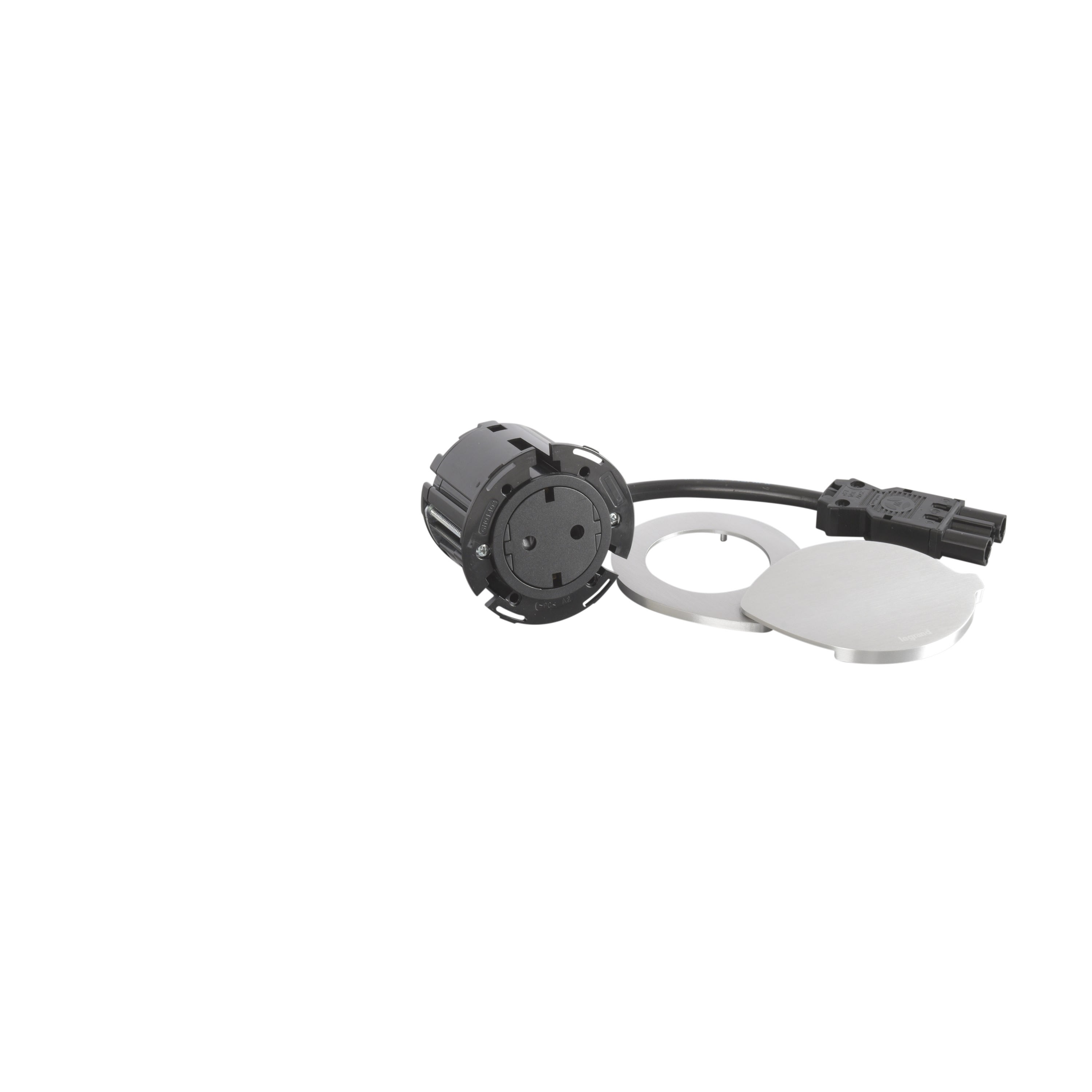 Planet Wattohm - Disq60 Incara 2P+T Schuko Surface et cordon 2m Wieland - noir avec couvercle