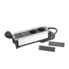 Planet Wattohm - Prise Multilink horiz. pour mobilier 2x2P+T Schuko + USB C 30W - cord 2m - métal