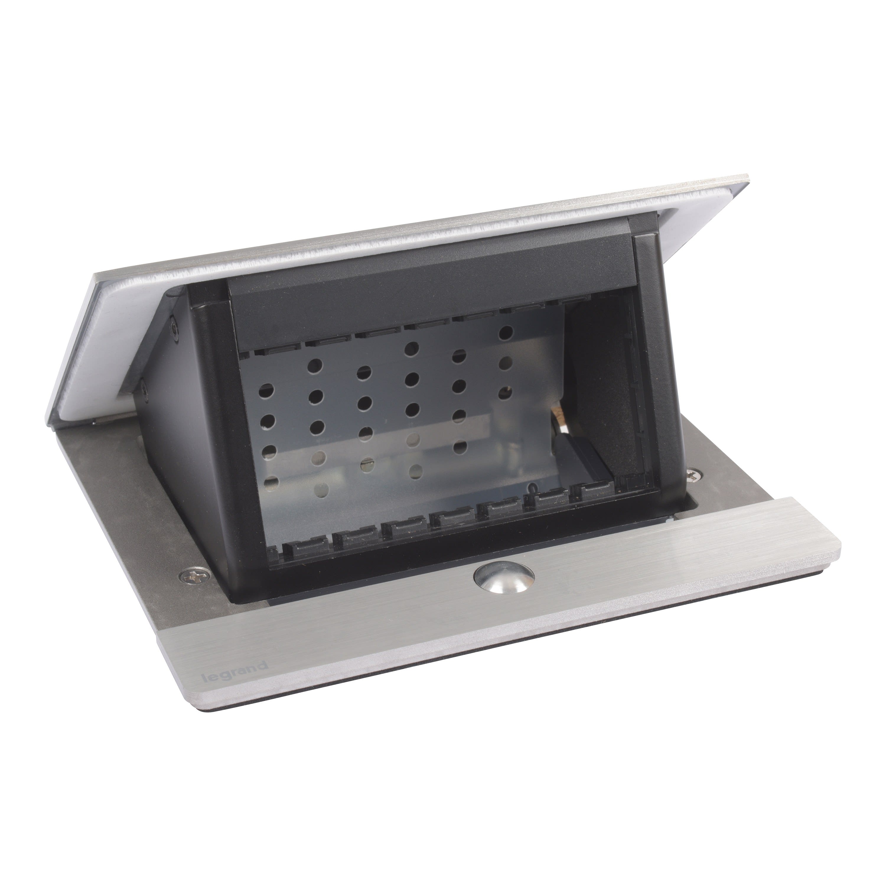 Planet Wattohm - Pop up Incara à équiper 4 modules - aluminium brossé avec couvercle IP44