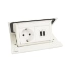 Planet Wattohm - Pop up Incara 2P+T Schuko + prise USB Type-A+C - cordon 2m - 4 modules blanc