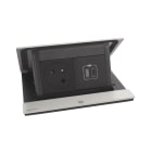 Planet Wattohm - Pop up Incara 2P+T Surface-chargeur USB C Power Deliv-4 modules Aluminium brosse