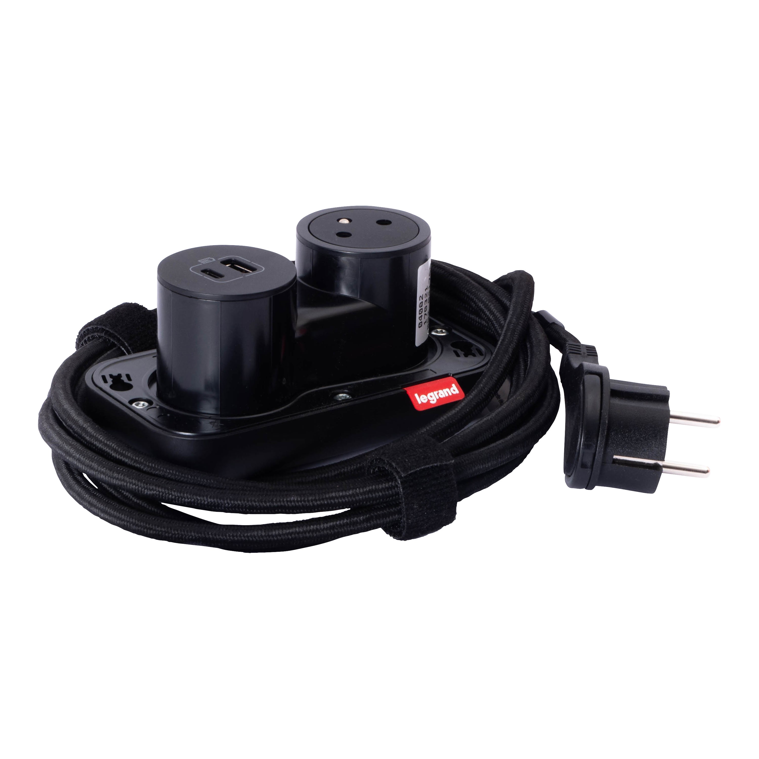 Planet Wattohm - Prise 2P+T et chargeur USB A+C Electr'On Incara 2 postes - noir