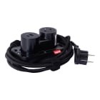 Planet Wattohm - Prise 2P+T et chargeur USB A+C Electr'On Incara 2 postes - noir