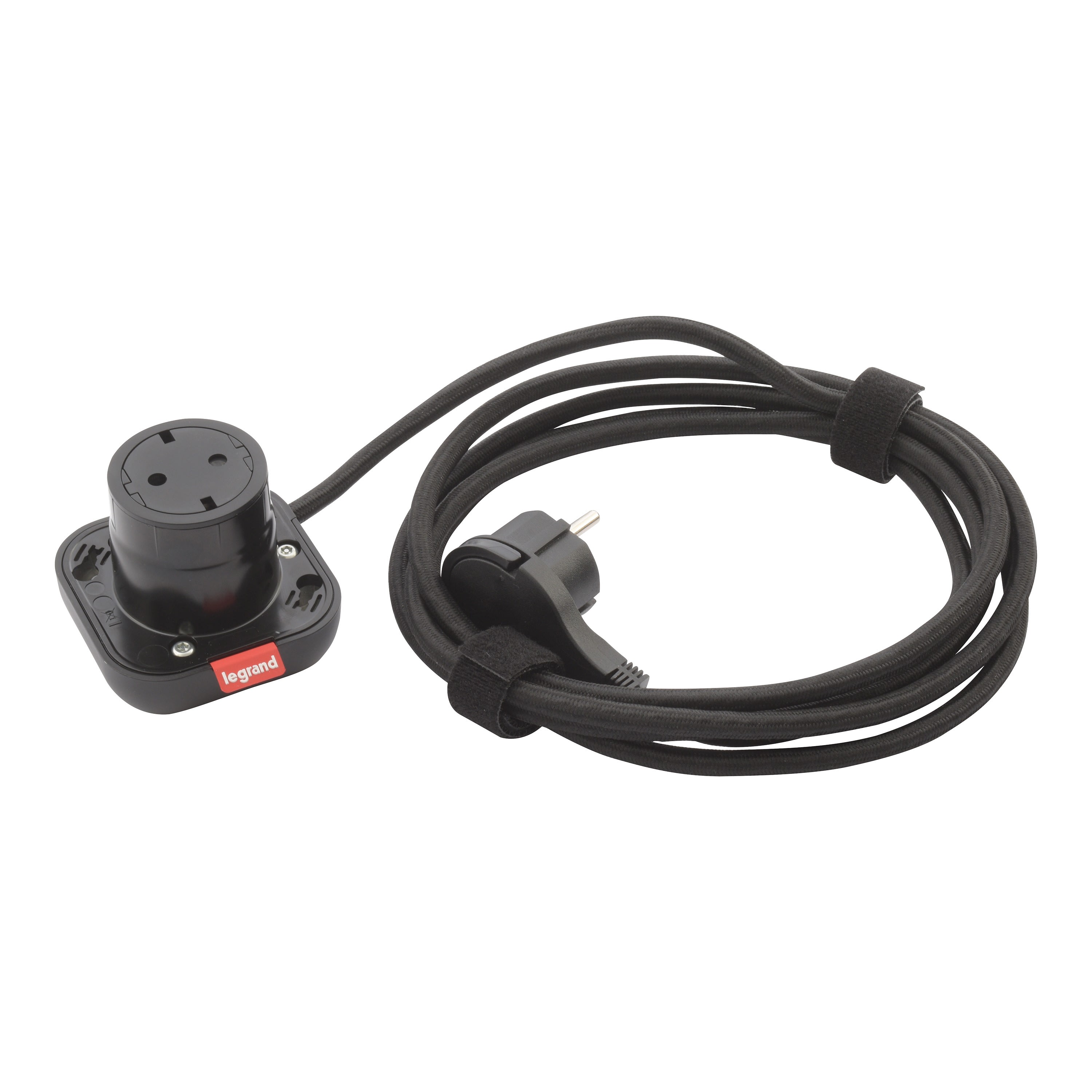 Planet Wattohm - Prise Electr'on 2P+T Schuko Incara 1 poste - cordon 2,5m - noir