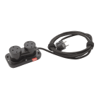 Planet Wattohm - Prise Electr'on 2x2P+T Schuko 2 postes - cordon 2,5m - noir