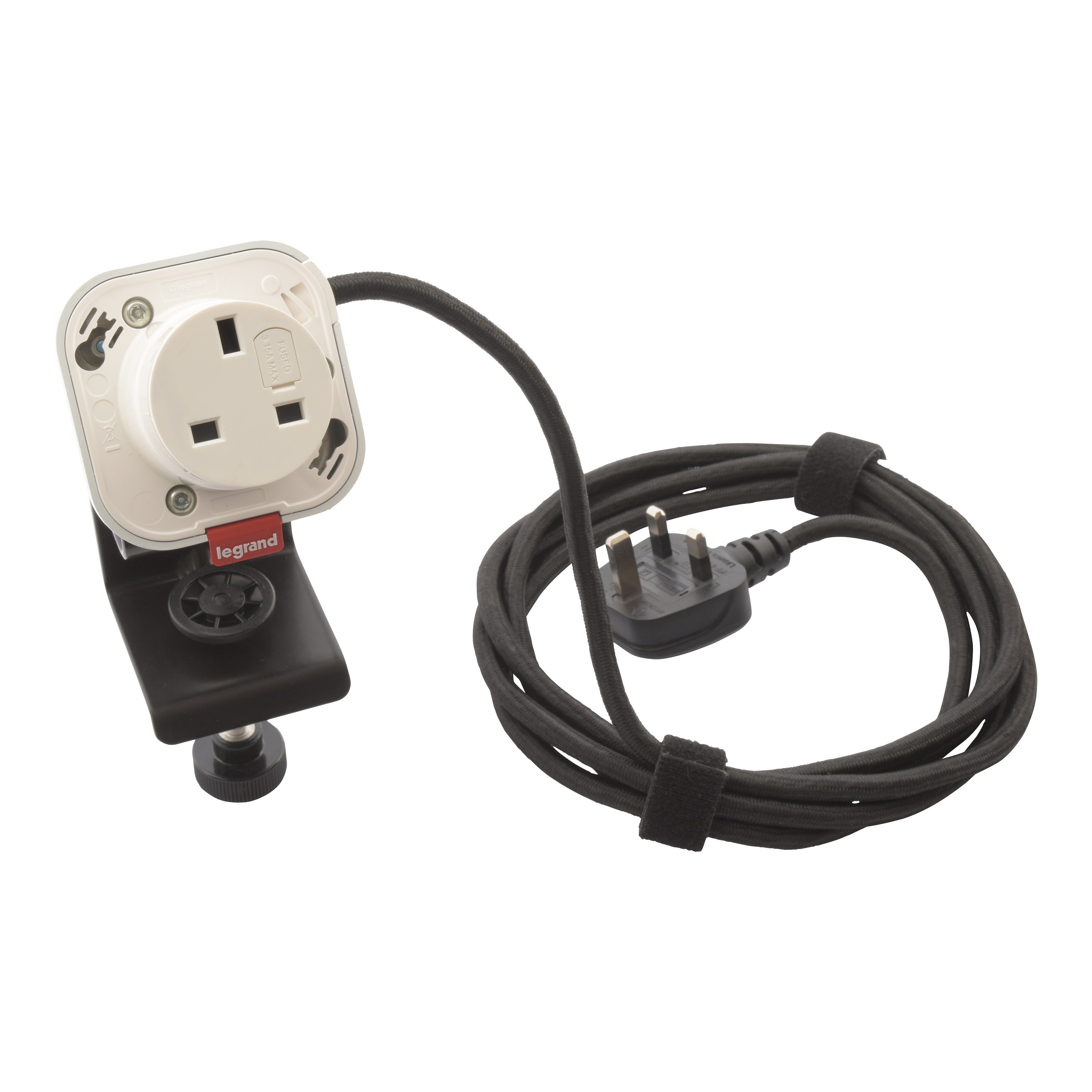 Planet Wattohm - Prise Electr'on 2P+T BS Incara 1 poste - cordon 2,5m fiche BS - blanc