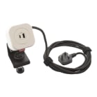 Planet Wattohm - Prise Electr'on USB A+C 1 poste - cordon 2,5m fiche BS - livré complet - blanc