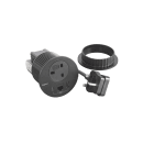 Planet Wattohm - Disq80 Incara 2P+T BS + USB A+C + RJ45 + cordon 2m fiche BS1363 - noir