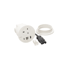 Planet Wattohm - Disq80 Incara 2P+T BS + USB A+C + sortie câble + cord 0,5m Wieland - blanc
