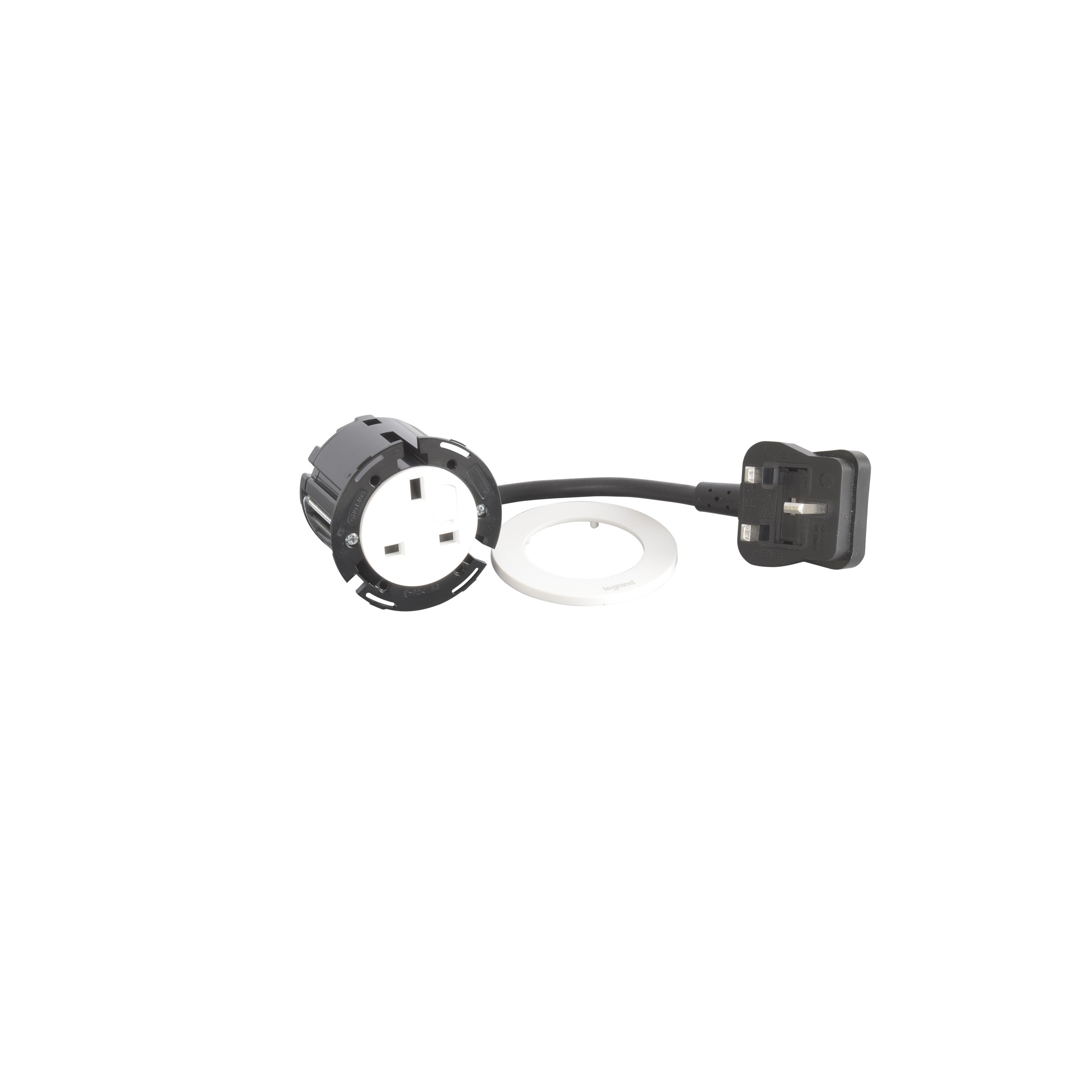 Planet Wattohm - Disq60 Incara Prise BS et cordon 2m Fiche BS1363 - blanc
