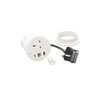 Planet Wattohm - Disq80 Incara blanc 1 prise bs usb a+c sortie cable cordon 2m fiche bs1363